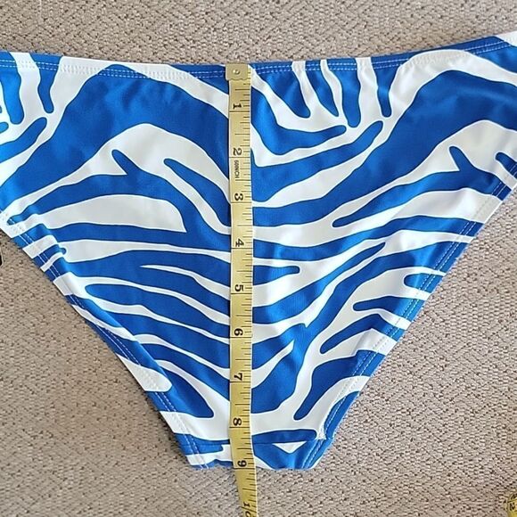 Niptuck Blue and White Zebra Print Bikini Swimsuit Bottom Size 6 - Picture 6 of 13